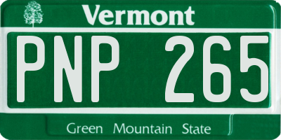 VT license plate PNP265