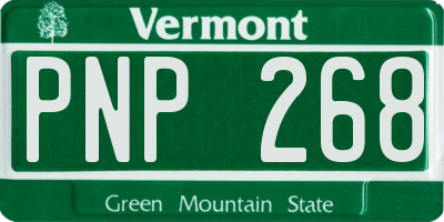 VT license plate PNP268