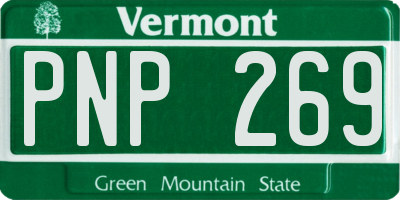 VT license plate PNP269