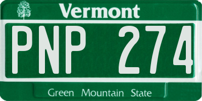 VT license plate PNP274