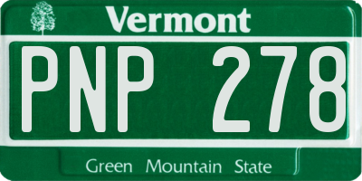 VT license plate PNP278