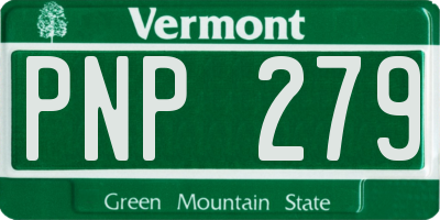 VT license plate PNP279