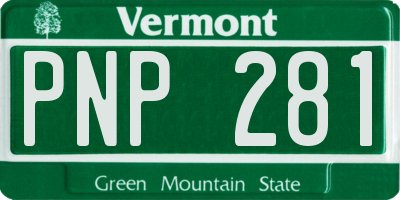 VT license plate PNP281