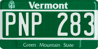 VT license plate PNP283