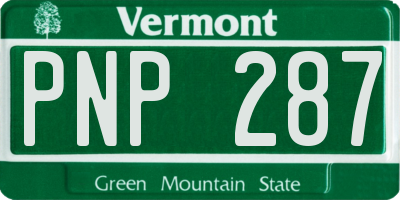 VT license plate PNP287