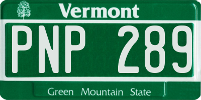 VT license plate PNP289