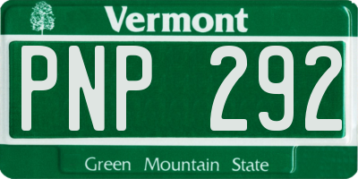VT license plate PNP292