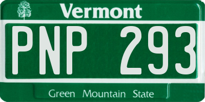 VT license plate PNP293