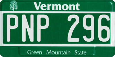 VT license plate PNP296