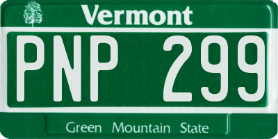 VT license plate PNP299