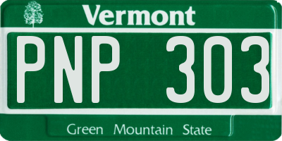 VT license plate PNP303