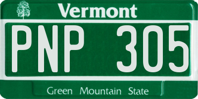 VT license plate PNP305