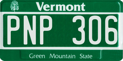 VT license plate PNP306