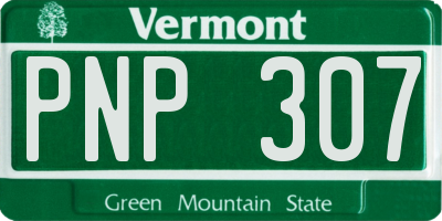 VT license plate PNP307