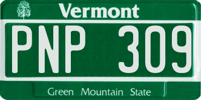VT license plate PNP309