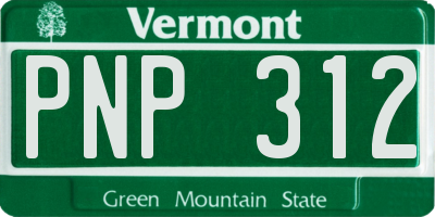 VT license plate PNP312