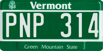 VT license plate PNP314