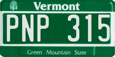 VT license plate PNP315