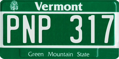 VT license plate PNP317