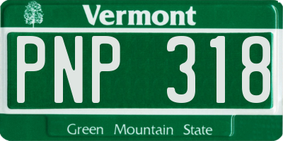 VT license plate PNP318