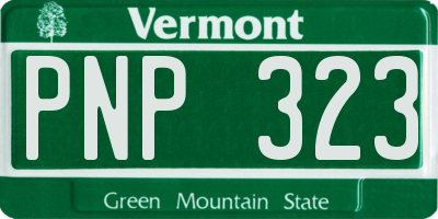 VT license plate PNP323