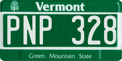 VT license plate PNP328