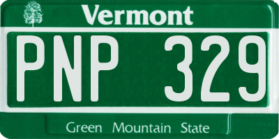 VT license plate PNP329