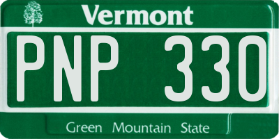 VT license plate PNP330