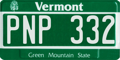 VT license plate PNP332
