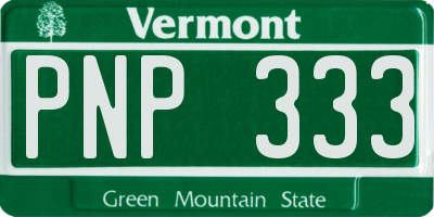 VT license plate PNP333