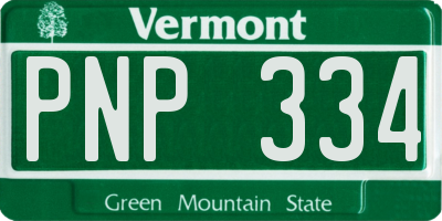 VT license plate PNP334