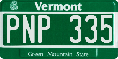 VT license plate PNP335