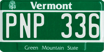 VT license plate PNP336