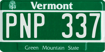 VT license plate PNP337