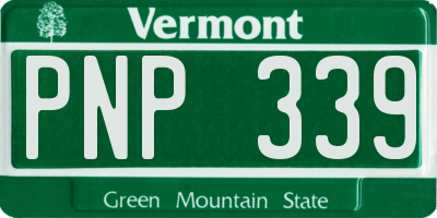 VT license plate PNP339