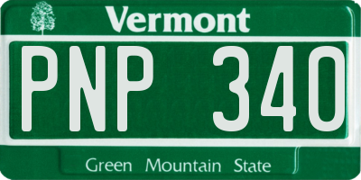 VT license plate PNP340
