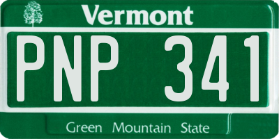 VT license plate PNP341