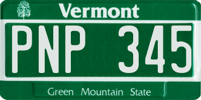 VT license plate PNP345