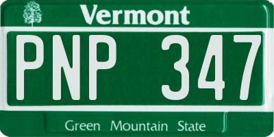 VT license plate PNP347