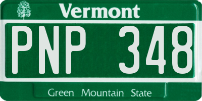 VT license plate PNP348