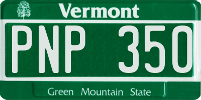 VT license plate PNP350