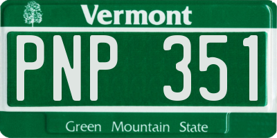 VT license plate PNP351
