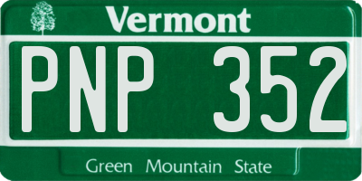 VT license plate PNP352