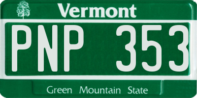 VT license plate PNP353