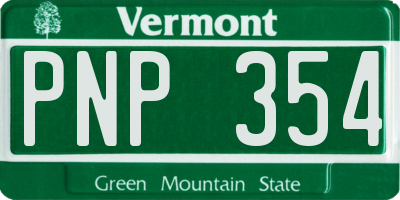 VT license plate PNP354