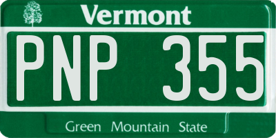 VT license plate PNP355