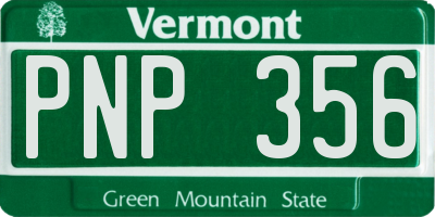 VT license plate PNP356