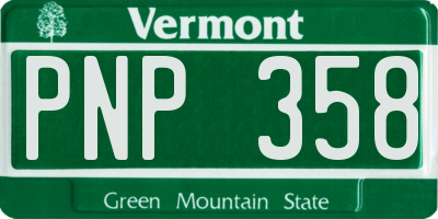 VT license plate PNP358