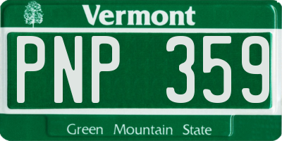 VT license plate PNP359
