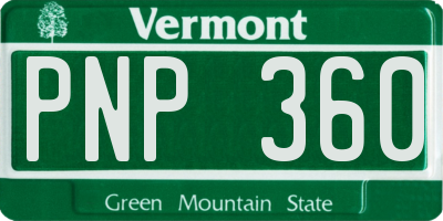 VT license plate PNP360